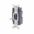 Leviton Wall Swtch, 3-Position, Center Off, 20A, Blk 1257-L